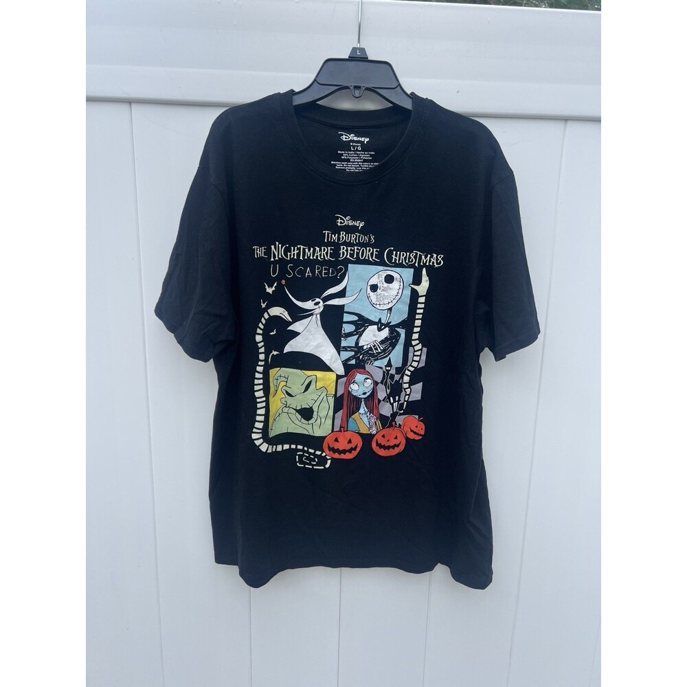 Disney The Nightmare Before Christmas Black T-Shirt Adult Unisex Size Large
